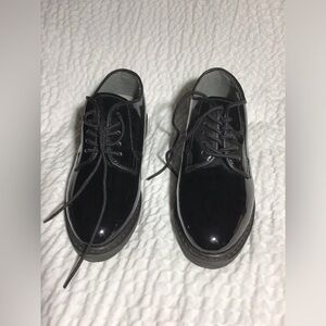 ROTHCO SHOES BLACK HI-GLOSS LIGHTWEIGHT OXFORD Sz 7R OIL RESISTANT NON MARKINK